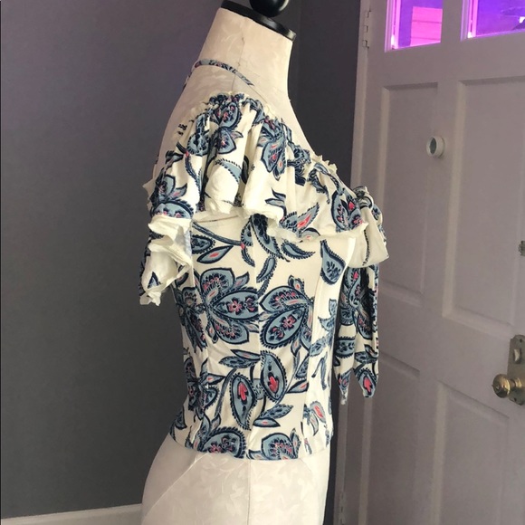 Free People Cha-Cha Off Shoulder Print Top - Picture 3 of 7